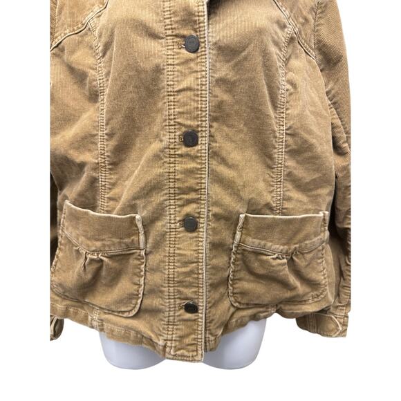 VTG 90's Eddie Bauer Jacket Women's XL Brown Corduroy Jacket Coat button pocket - Picture 5 of 5